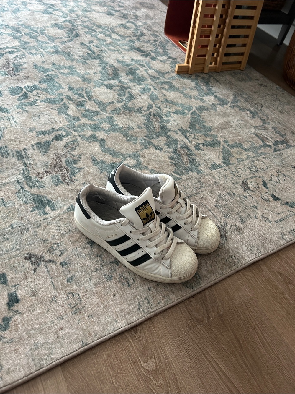 adidas 7Women White and Black Superstar Sneakers